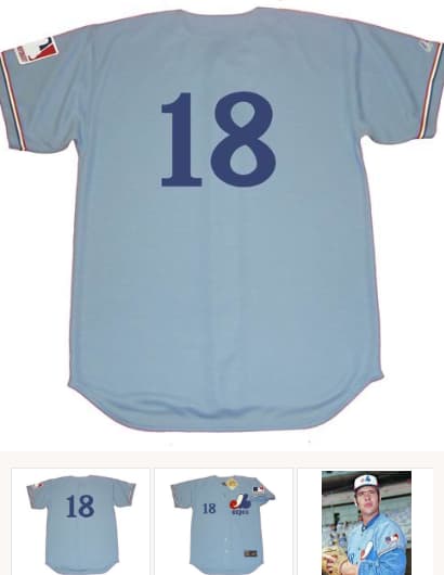 STEVE RENKO Montreal Expos 1969 Majestic Cooperstown Away Baseball Jersey