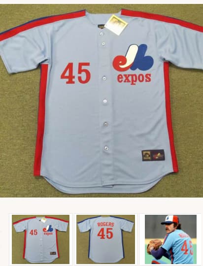 STEVE ROGERS Montreal Expos 1981 Majestic Cooperstown Away Baseball Jersey