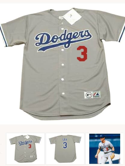 STEVE SAX Los Angeles Dodgers 1988 Majestic Throwback Away Baseball Jersey