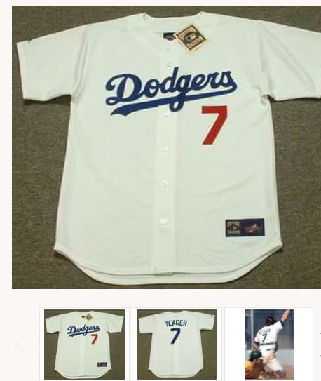 STEVE YEAGER Los Angeles Dodgers 1981 Majestic Home Cooperstown Throwback Jersey