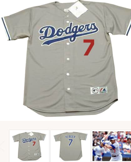 STEVE YEAGER Los Angeles Dodgers 1981 Majestic Throwback Away Baseball Jersey