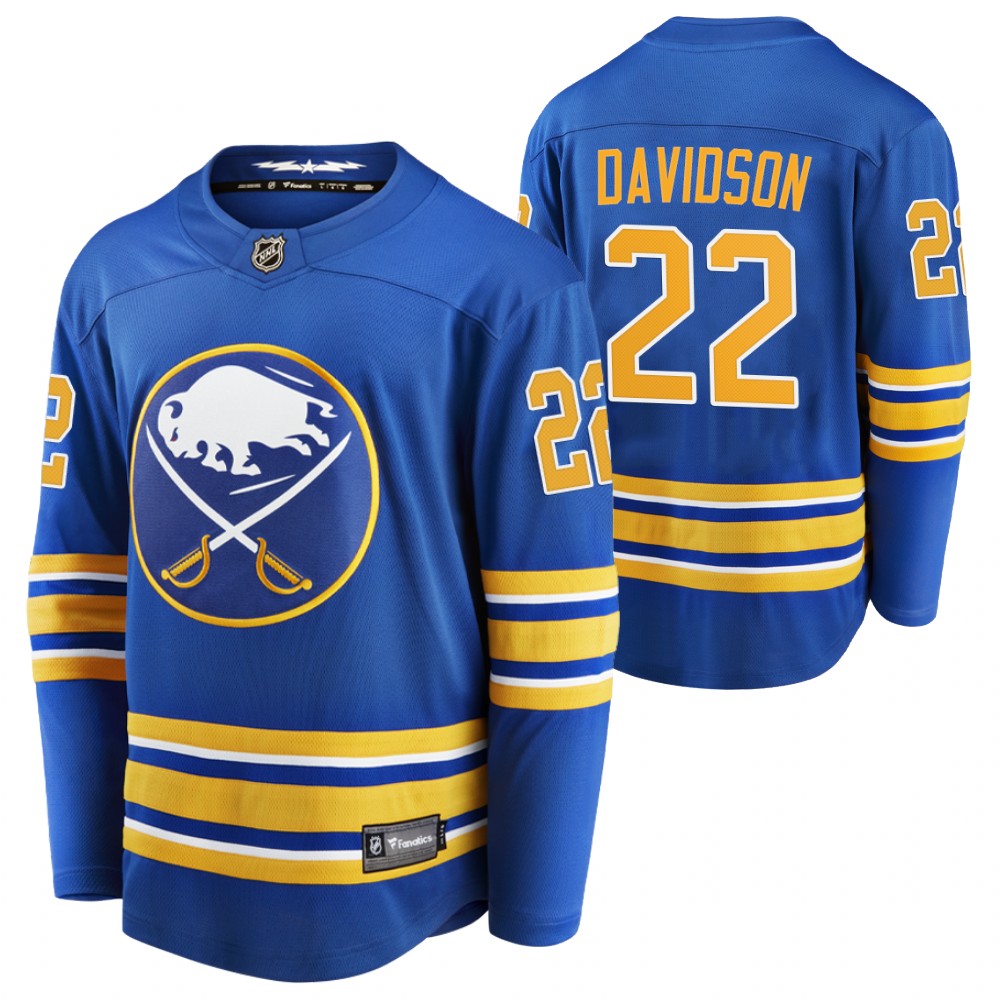 Sabres #22 Brandon Davidson Royal 2020-21 Home Jersey