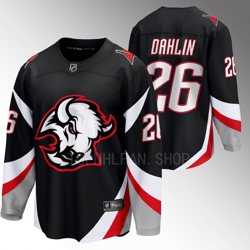 Sabres #26 Rasmus Dahlin Black 2022-23 Goathead Alternate Jersey