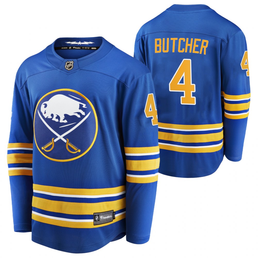 Sabres #4 Will Butcher Royal 2021-22 Home Jersey