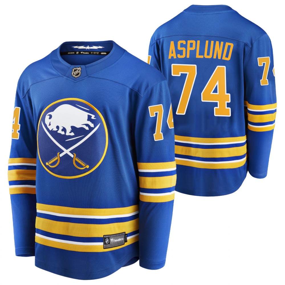 Sabres #74 Rasmus Asplund Royal 2021 Home Jersey