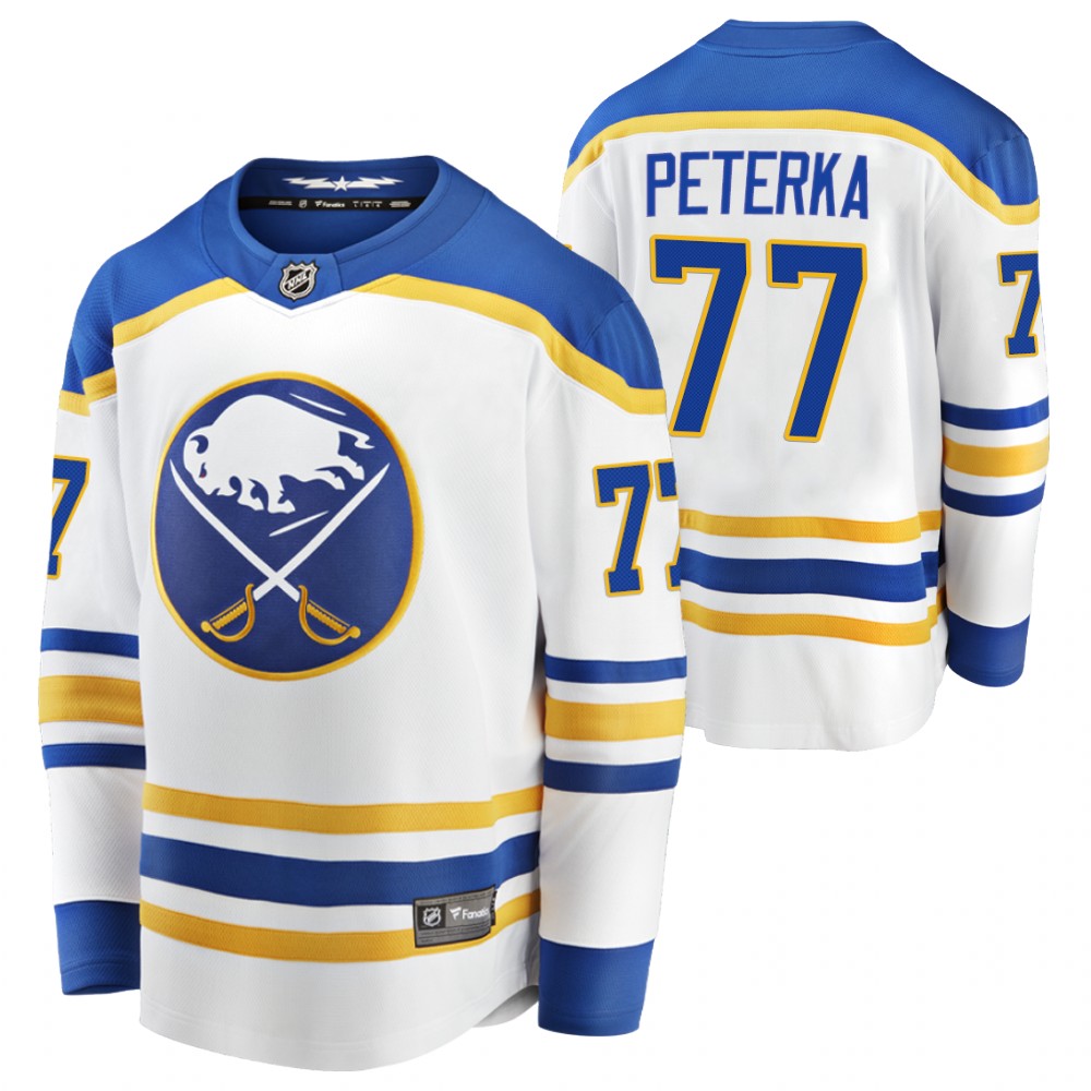 Sabres #77 John-Jason Peterka White Away Jersey
