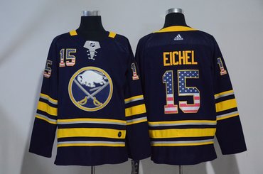 Sabres 15 Jack Eichel Navy USA Flag Adidas Jersey