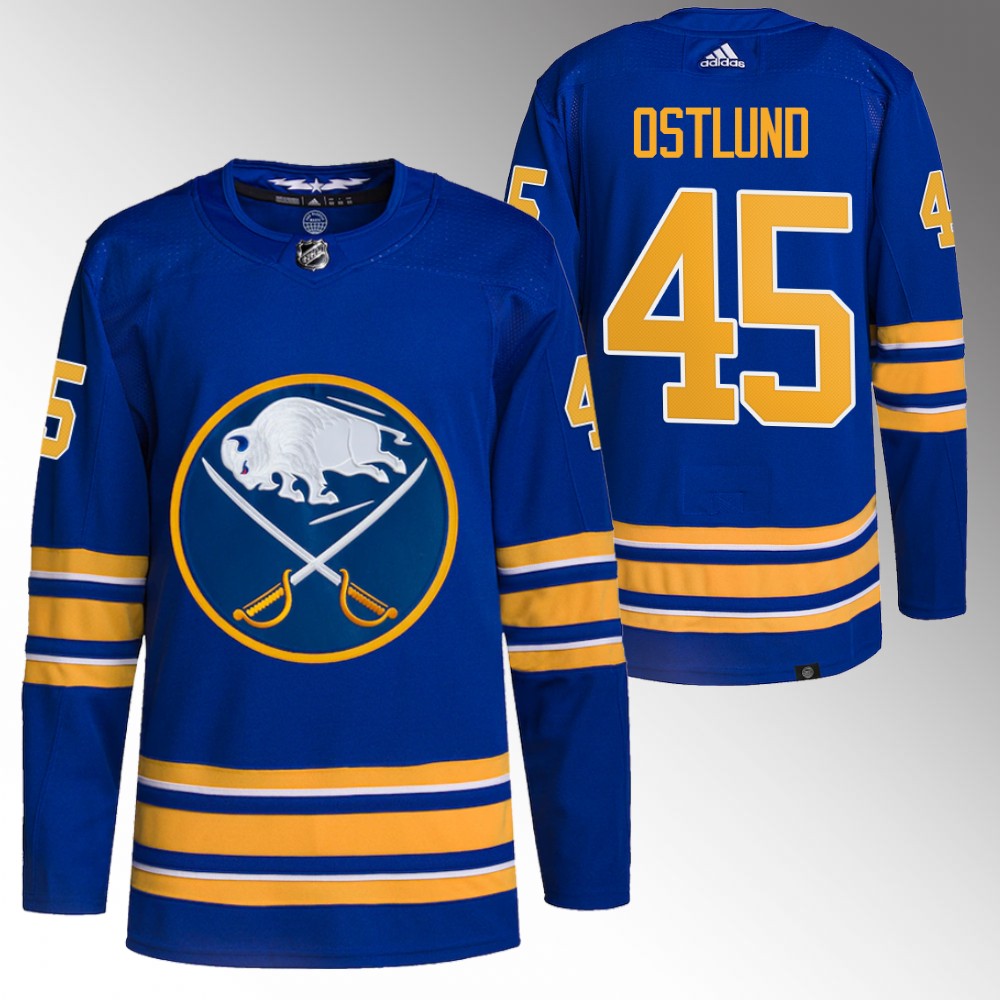 Sabres 2022 NHL Draft Noah Ostlund Royal Jersey Authentic Primegreen Home
