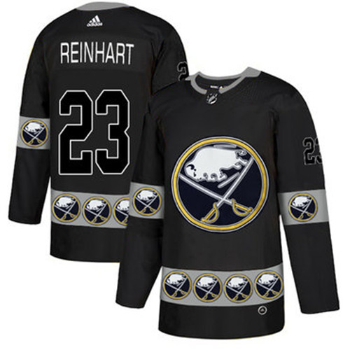 Sabres 23 Sam Reinhart Black Team Logos Fashion Adidas Jersey