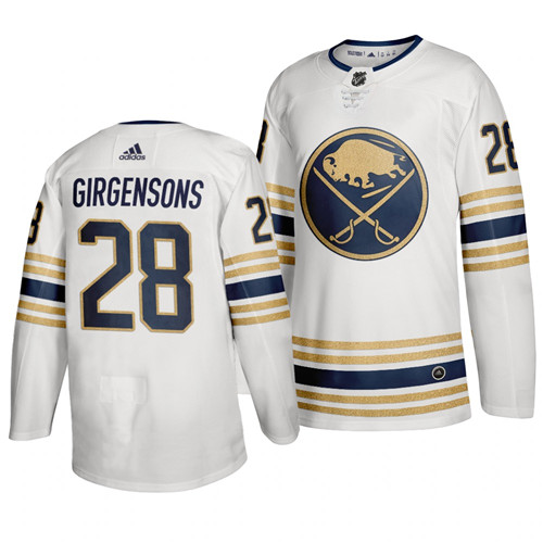 Sabres 28 Zemgus Girgensons White 50th Anniversary Adidas Jersey