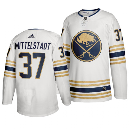 Sabres 37 Casey Mittelstadt White 50th Anniversary Adidas Jersey