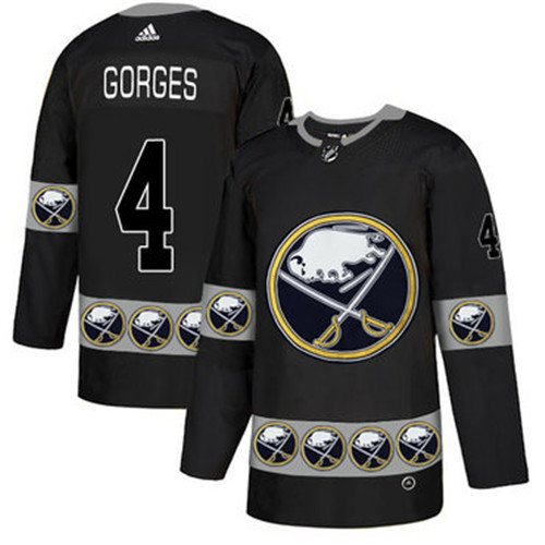 Sabres 4 Josh Gorges Black Team Logos Fashion Adidas Jersey