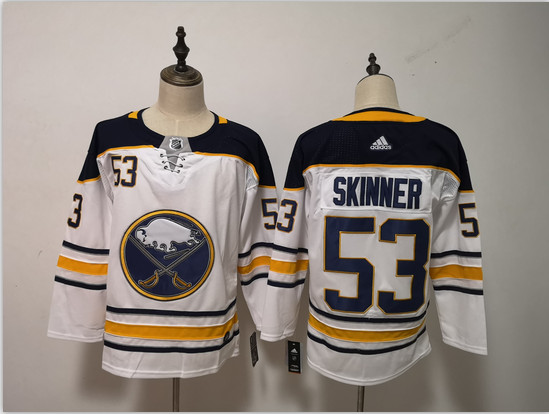 Sabres 53 Jeff Skinner White Adidas Jersey