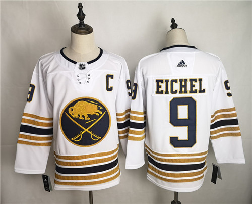 Sabres 9 Jack Eichel White 50th Anniversary Adidas Jersey