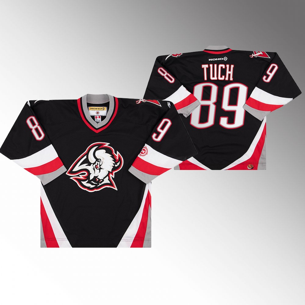 Sabres Alex Tuch Black Primary Goathead Logo Throwback Jersey