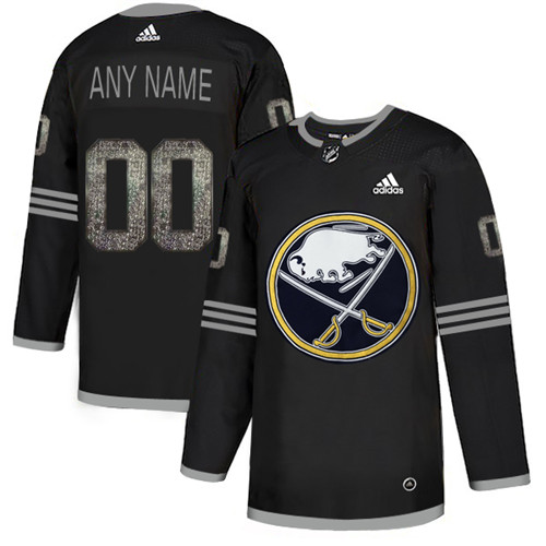 Sabres Black Shadow Logo Print Men's Customized Adidas Jersey
