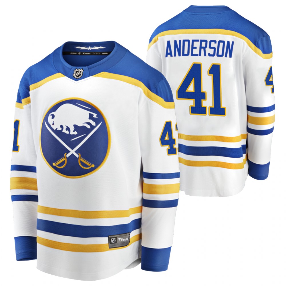 Sabres Craig Anderson Jersey Away White Player Men