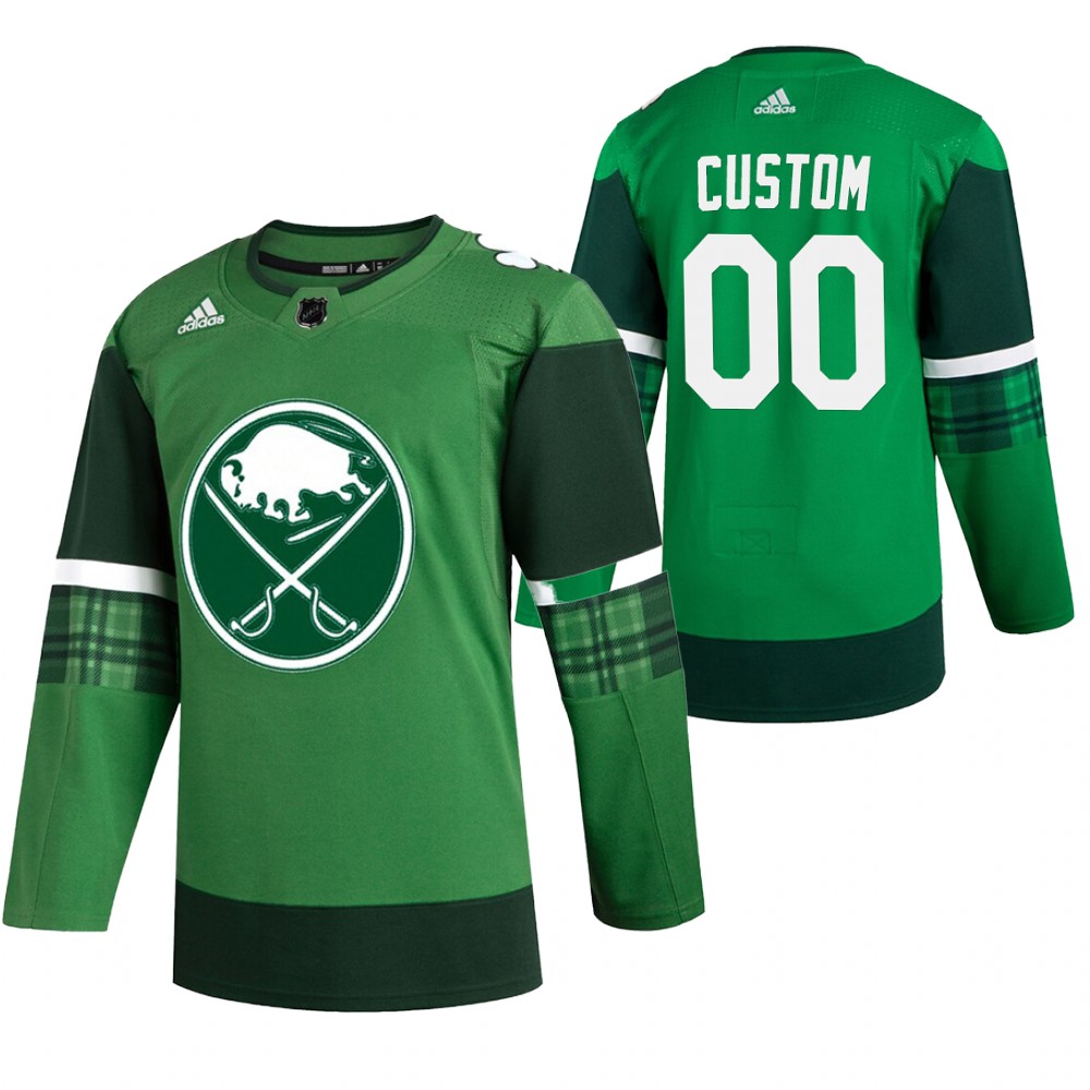 Sabres Custom 2020 St. Patrick's Day Green #00 Jersey