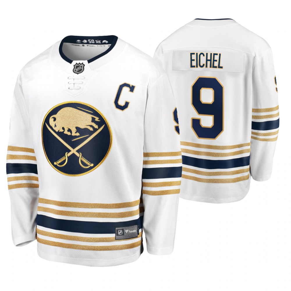 Sabres Jack Eichel White 50th Season Men's Premier Breakaway Jersey