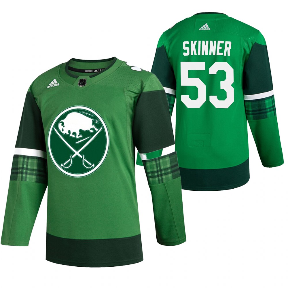 Sabres Jeff Skinner 2020 St. Patrick's Day Green #53 Jersey Authentic Player