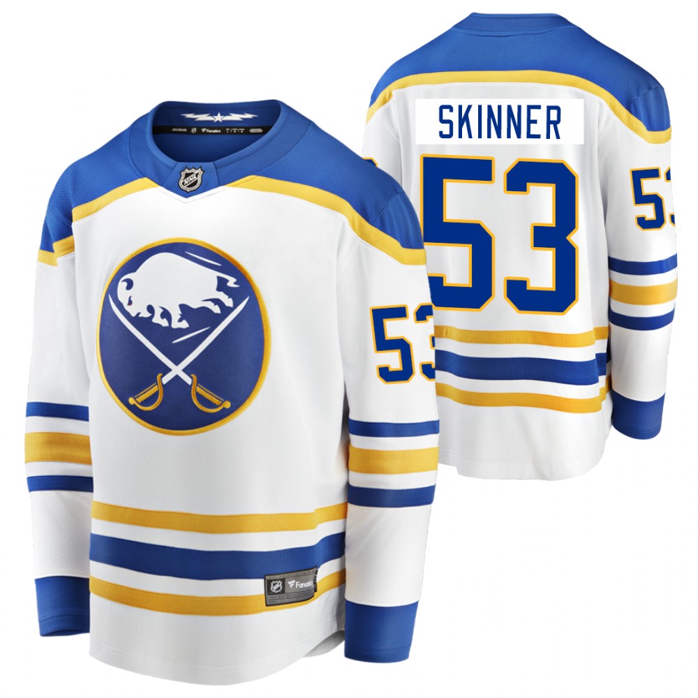 Sabres Jeff Skinner Jersey Away White Breakaway Player Men's