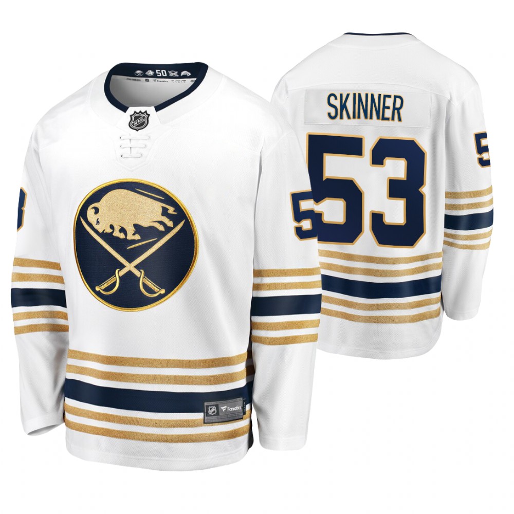 Sabres Jeff Skinner White 50th Season Men's Premier Breakaway Jersey