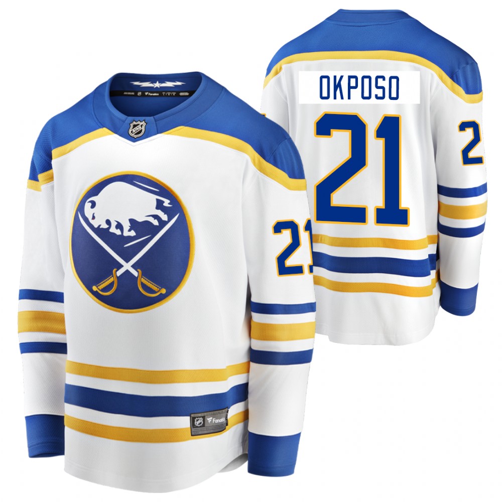 Sabres Kyle Okposo Jersey Away White Breakaway Player Men's
