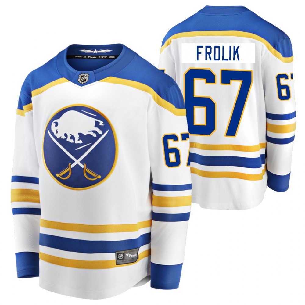 Sabres Michael Frolik Jersey Away White Breakaway Player Men's