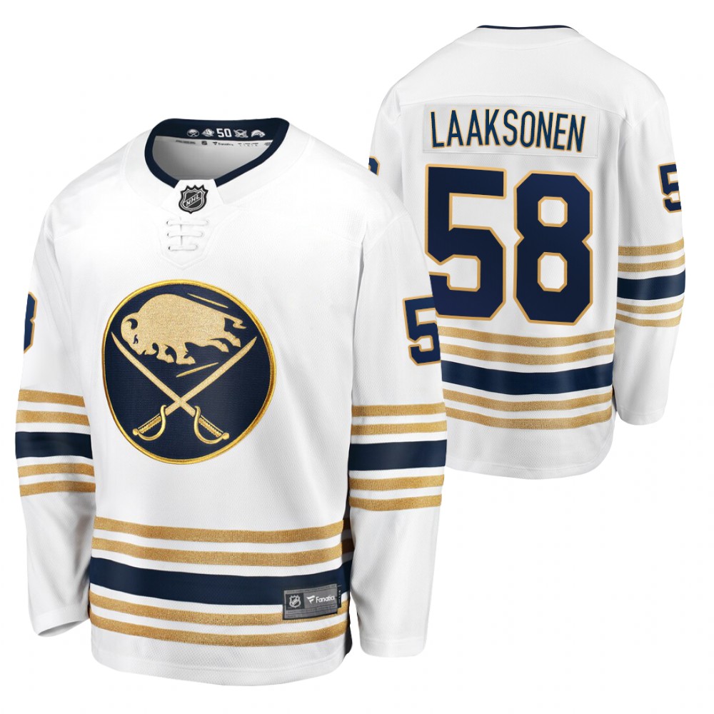 Sabres Oskari Laaksonen Jersey 50th Season White Premier Breakaway Player Men's