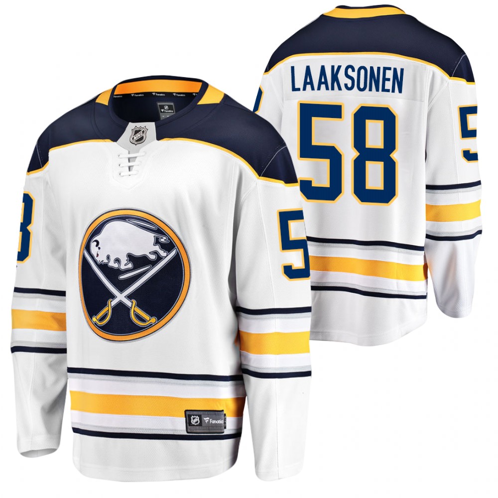 Sabres Oskari Laaksonen Jersey Away White Breakaway Player Men's