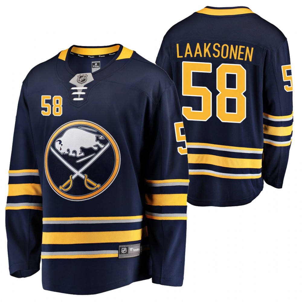 Sabres Oskari Laaksonen Jersey Home Navy Breakaway Player Men's