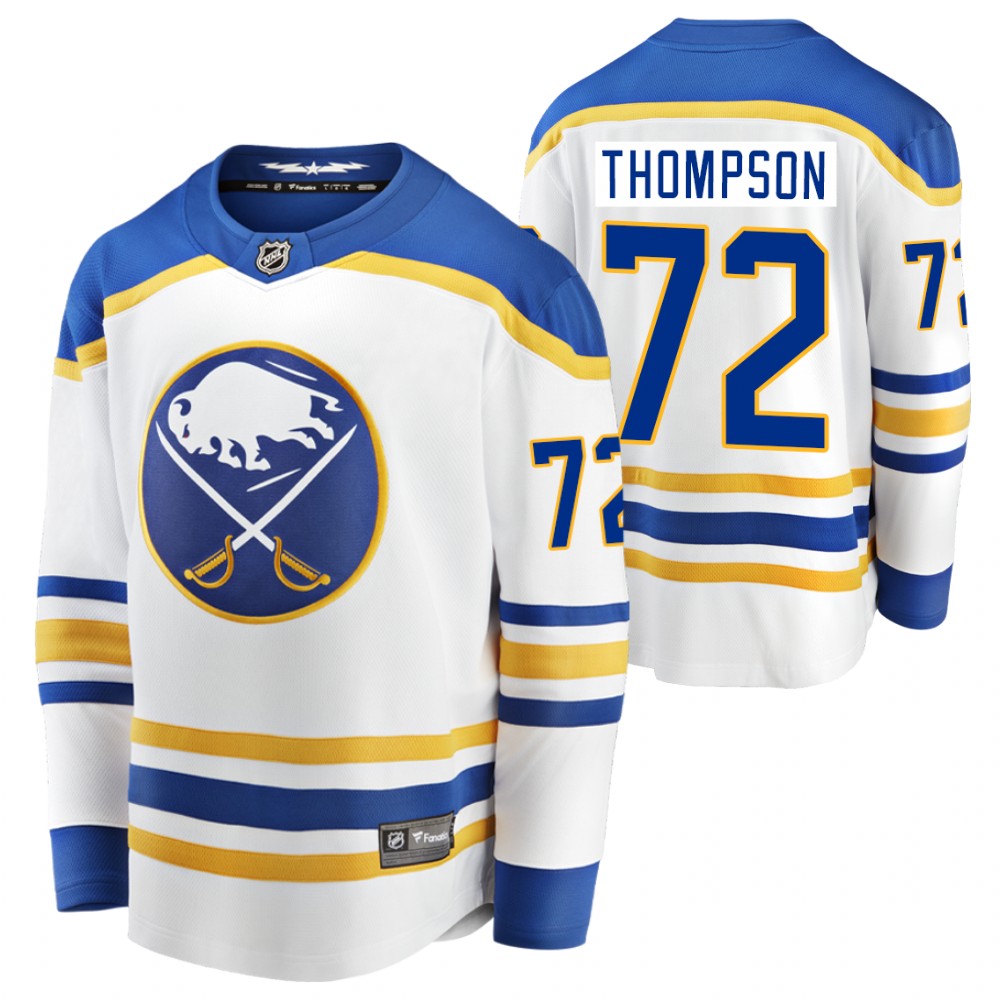 Sabres Tage Thompson Jersey Away White Breakaway Player Men's