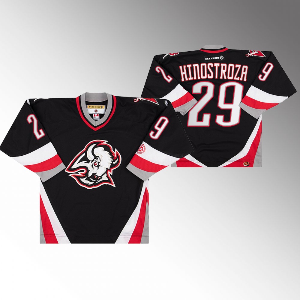 Sabres Vinnie Hinostroza Black Primary Goathead Logo Throwback Jersey