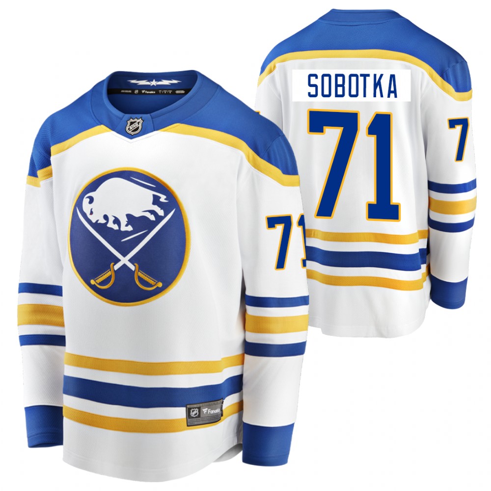 Sabres Vladimir Sobotka Jersey Away White Breakaway Player Men's