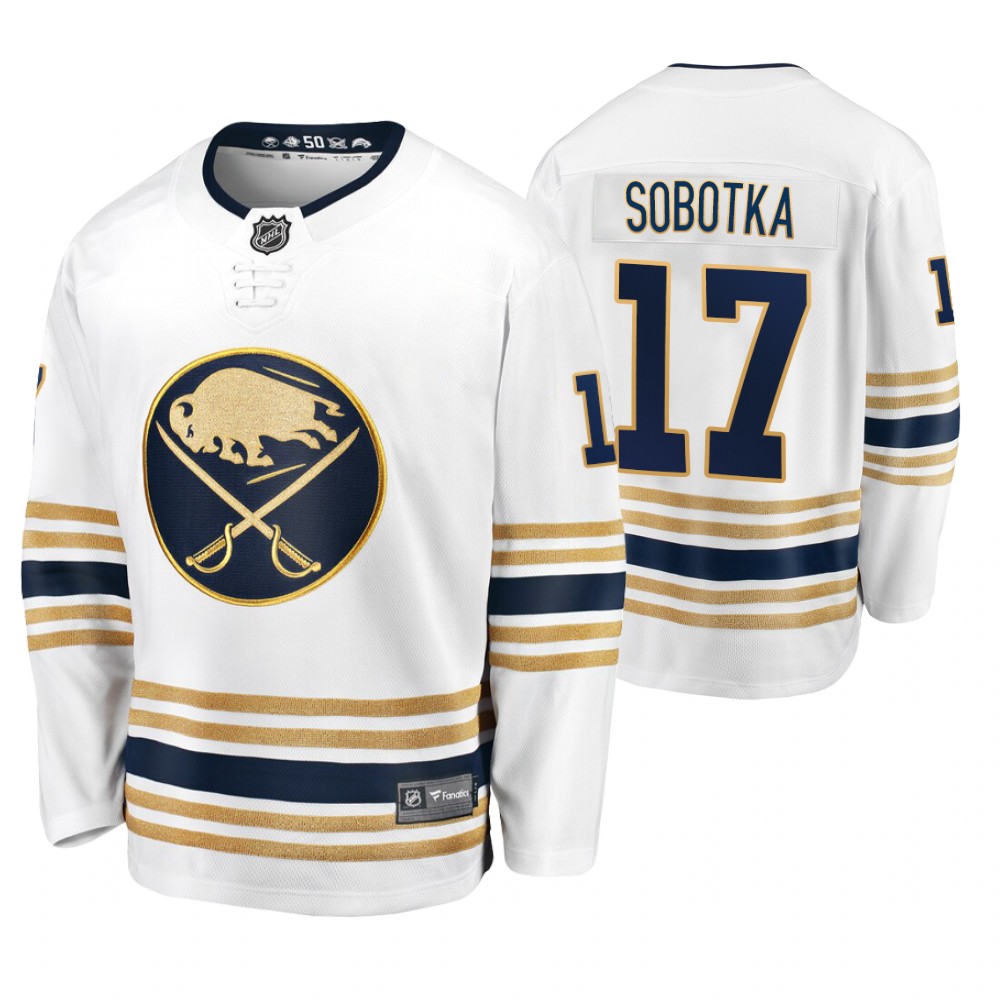 Sabres Vladimir Sobotka White 50th Season Men's Premier Breakaway Jersey