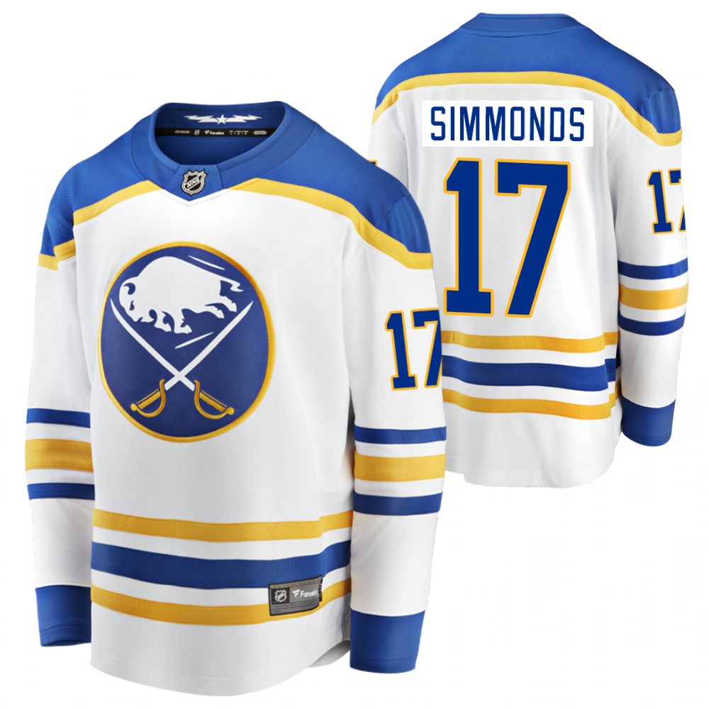 Sabres Wayne Simmonds Jersey Away White Breakaway Player Men's