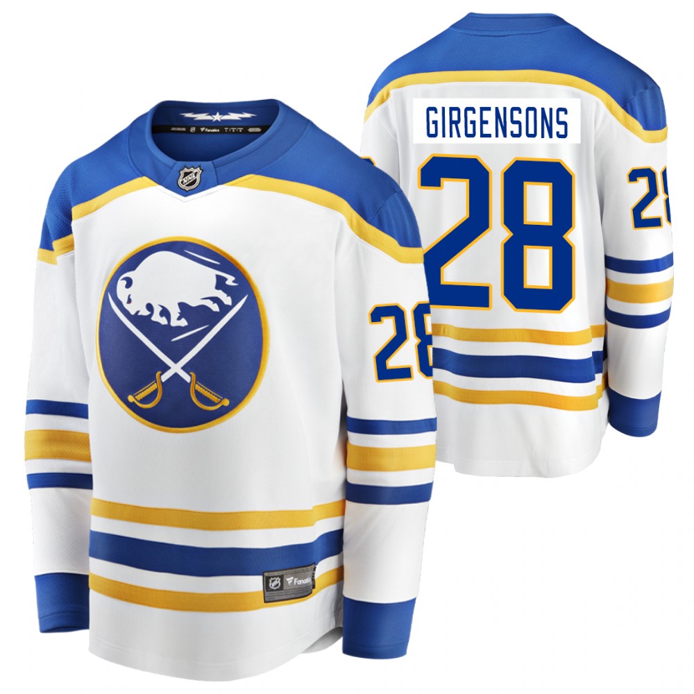 Sabres Zemgus Girgensons Jersey Away White Breakaway Player Men's