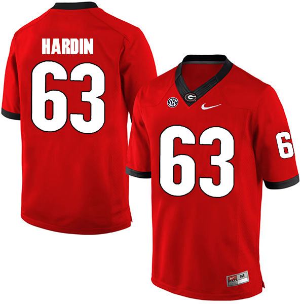 Sage Hardin Georgia Bulldogs Men's Jersey - #63 NCAA Red Limited Home