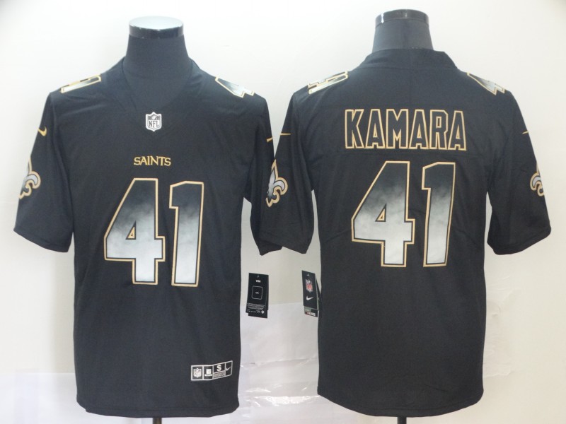 Saints 41 Alvin Kamara Black Arch Smoke Vapor Untouchable Limited Jersey