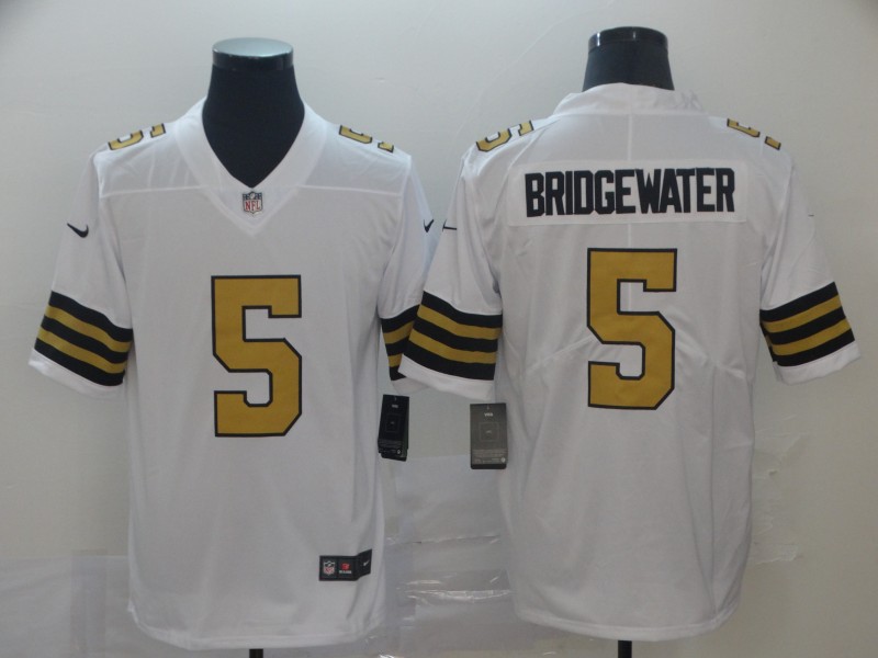 Saints 5 Teddy Bridgewater White Color Rush Limited Jesey