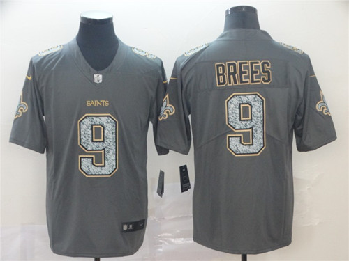 Saints 9 Drew Brees Gray Camo Vapor Untouchable Limited Jersey
