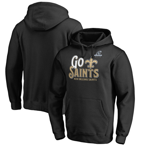 Saints Black 2018 NFL Playoffs Go Saints Men's Pullover Hoodie