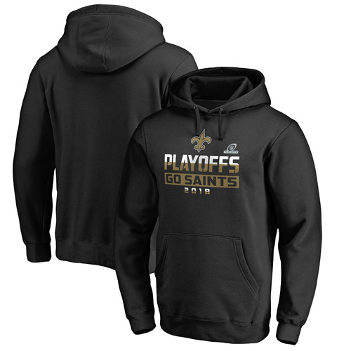 Saints Black 2018 NFL Playoffs Men's Pullover Hoodie