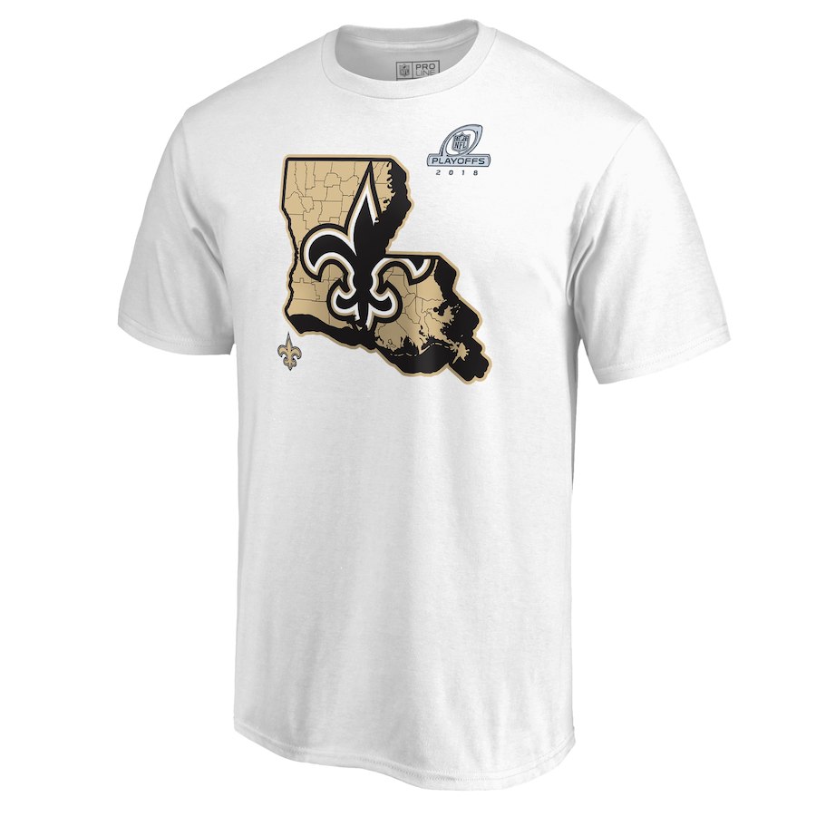 Saints White 2018 NFL Playoffs Men's T-Shirt