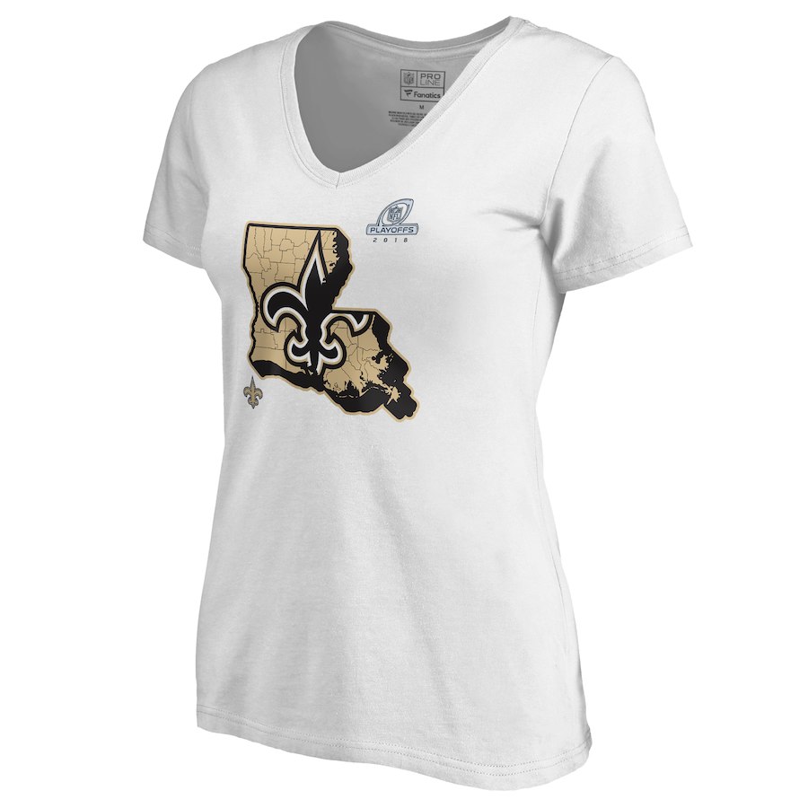 Saints White Women's 2018 NFL Playoffs T-Shirt