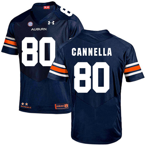 Sal Cannella Auburn Tigers Men's Jersey - #80 NCAA Navy Blue Stitched Authentic