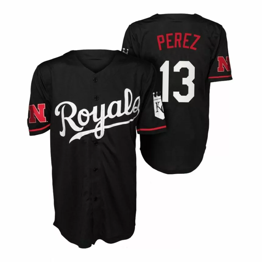 Salvador Perez Kansas City Royals Huskers Night Jersey – Black