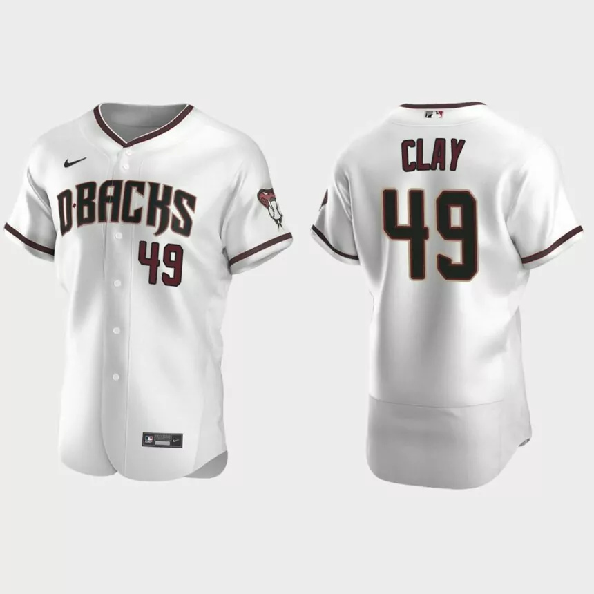 Sam Clay Arizona Diamondbacks Authentic Home Jersey – White.jpg