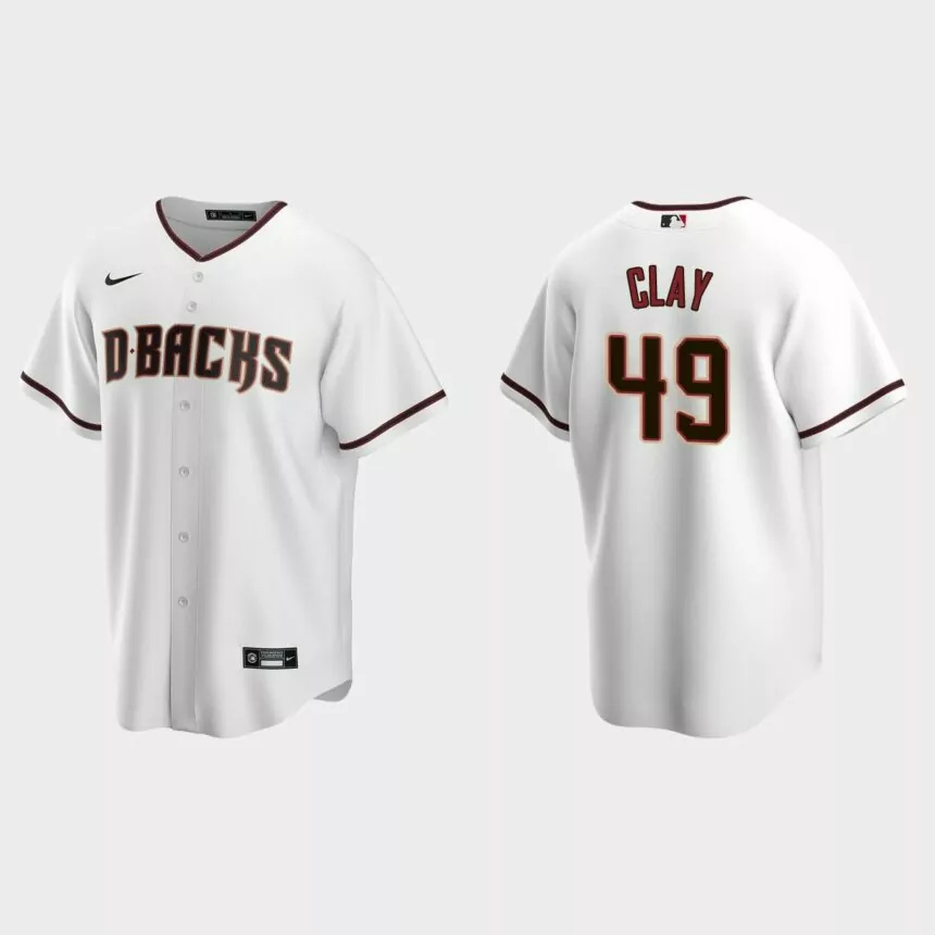 Sam Clay Arizona Diamondbacks Replica Home Jersey – White.jpg