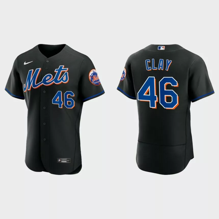 Sam Clay New York Mets Authentic Alternate Jersey – Black